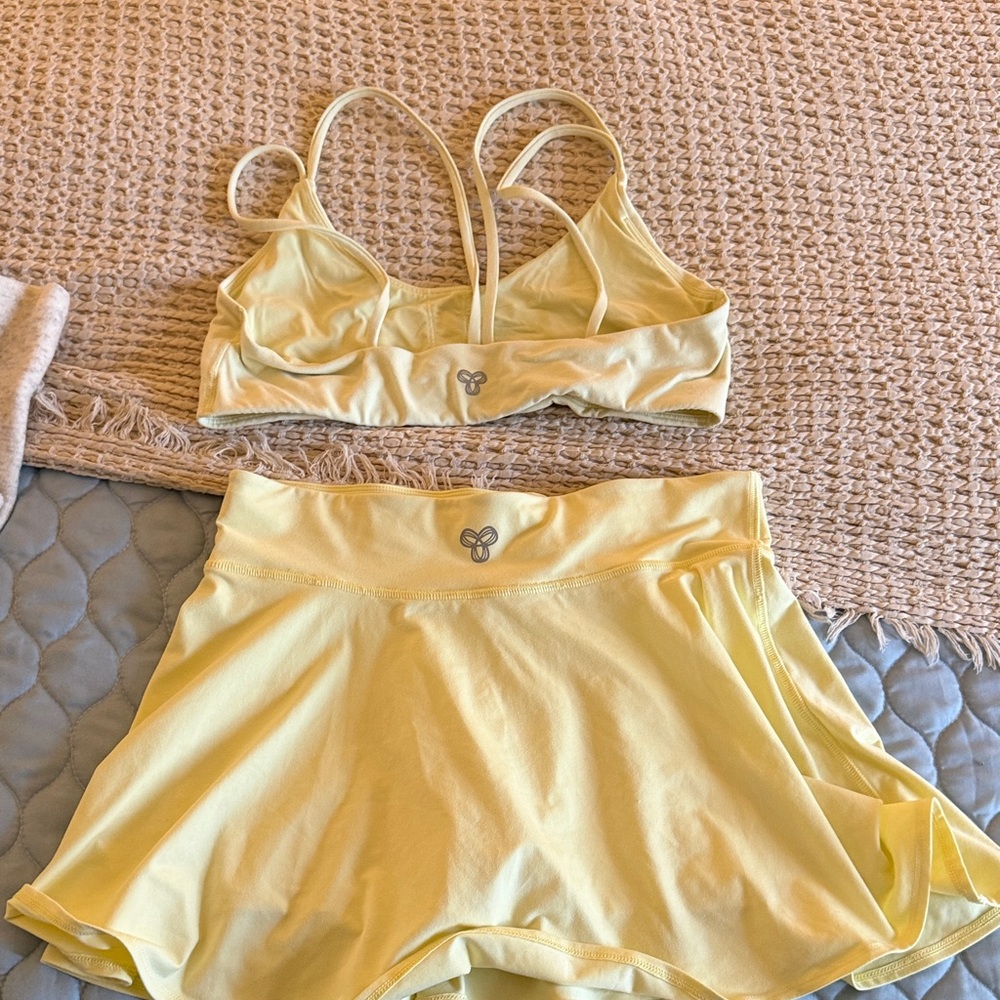 Aritzia Yellow Mini Skirt Set